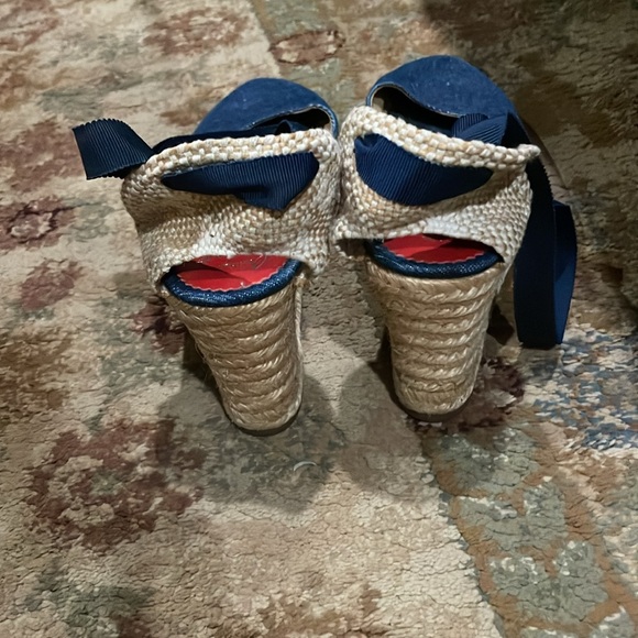 Christian Louboutin Canvas Wedges - Picture 2 of 10
